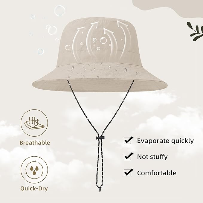 Durio Waterproof Bucket Hats for Woman UPF 50+ Sun Hat UV Protection Packable Rain Hats for Women Lightweight Hiking Hat