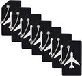 7 Pack Silicone Luggage Tag Baggage Handbag Travel Bag Tags with Name ID Card Perfect to Quickly Spot Luggage Suitcases (Black)