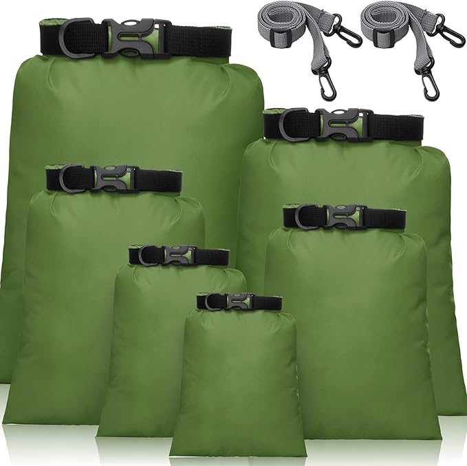 Shappy Waterproof Dry Bag Set 6 Sizes Lightweight Sacks and Long Adjustable Shoulder Strap Outdoor Water Proof Keep Gear Dry Bag Stuff Sacks for Backpacking, Boating, Hiking, Camping