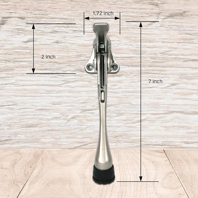 Door Stopper, One-Touch semi-Automatic Metal Door Stopper, with Non-Slip Rubber Tip for Wood, Concrete, Tiled, and Carpeted Floors (6inch x 1pack, White)