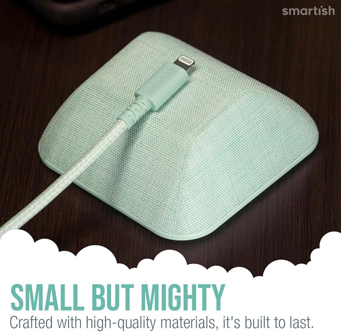 Smartish® Magnetic Cord Holder - Cable Wrangler Organizer with Magnet Clips for Charger Management on Desktop, Nightstand, or Side Table for All Cables, USB-C, Lightning Cables - Teal Me More