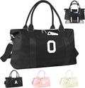 Initial Travel Duffel Bag Sports Gym Bag for Boys Teen Birthday Gifts,Black Personalized Weekender Bag Carry On Tote Bags for Men,Waterproof Overnight Luggage Bag Airplane Travel Essentials(Letter O)