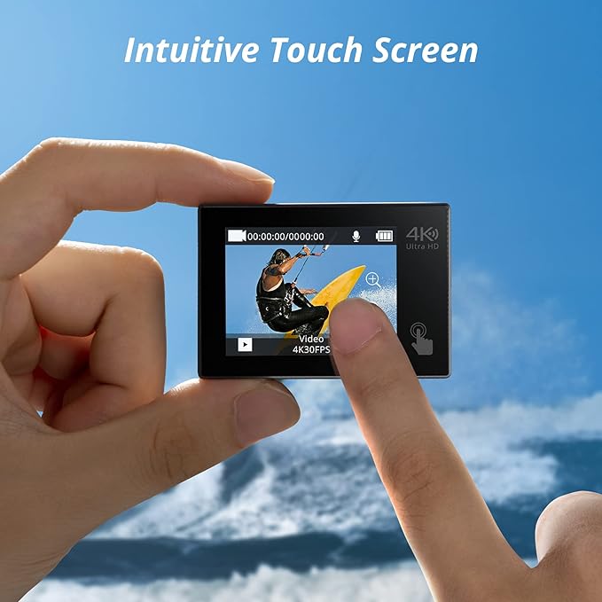 AKASO Brave 4 Pro 4K30FPS Action Camera - 131ft Underwater Camcorder Waterproof Camera with Touch Screen Advanced EIS Remote Control 5X Zoom Underwater Camera Support External Mic