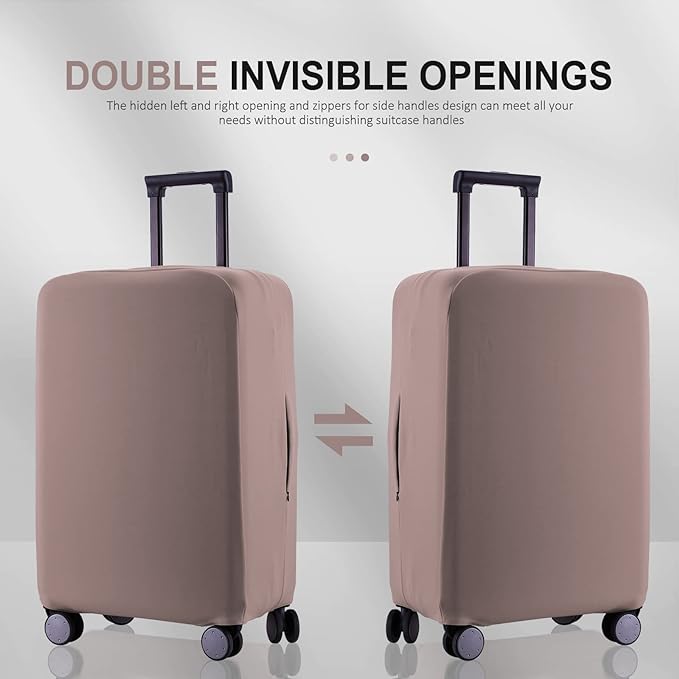 Travel Luggage Cover Suitcase Protector Scratch-Resistant Fit 19-31 Inch Suitcase, Not Included Suitcase (Khaki, 2XL(30-31 inch))