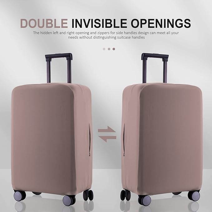 Travel Luggage Cover Suitcase Protector Scratch-Resistant Fit 19-31 Inch, Not Included Suitcase (Khaki, S(19-21 inch))