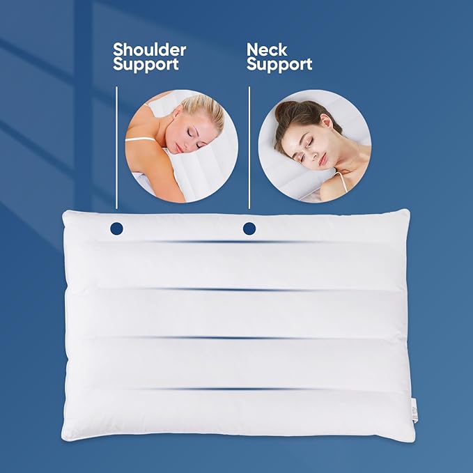 MINUPWELL Ultra Flat Pillows for Sleeping Thin, 7D High Support 2.5 inch Height Ultra Thin Pillows,Slim Bed Pillows for Stomach Sleeper,King Size -18x36 in