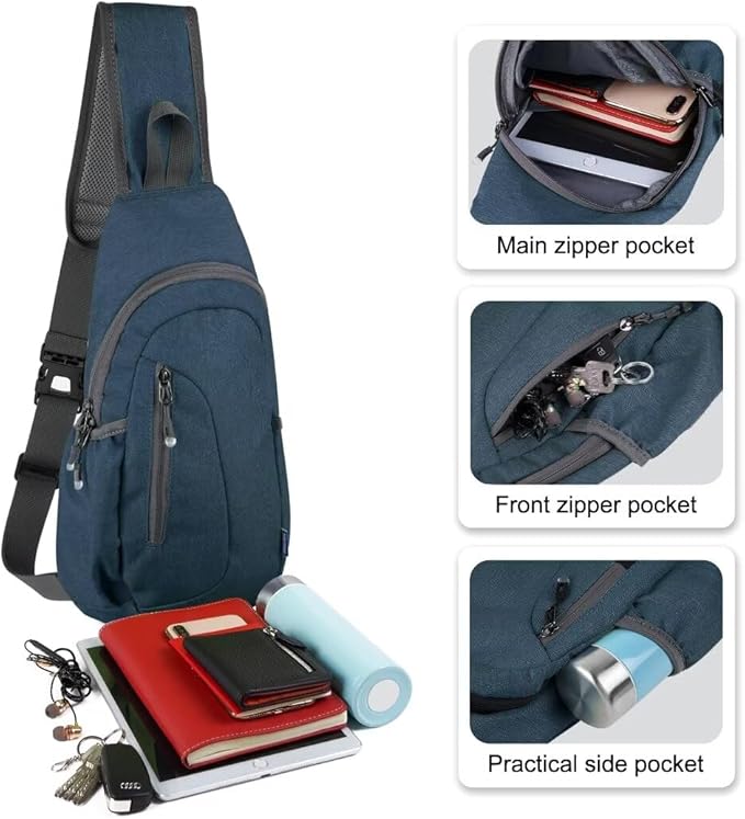 TITECOUGO Small Sling Bag, Lightweight Crossbody Backpack for Men Women, Shoulder Bag for Sports and Outdoor