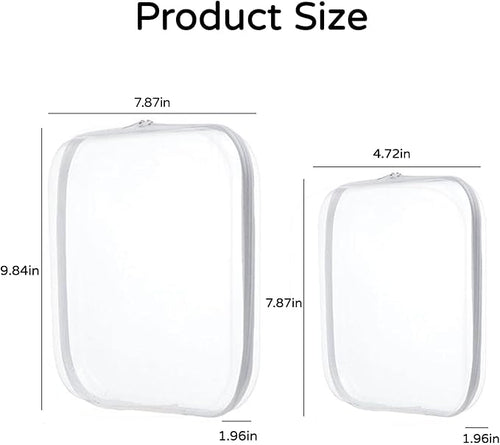 3PCS Zippered Transparent Cases for Snacks,Portable Waterproof Cosmetic Bag with Zipper,Clear Hard Shell Zipper Case for Cosmetic Storage, Putting Snacks, Pencil Case