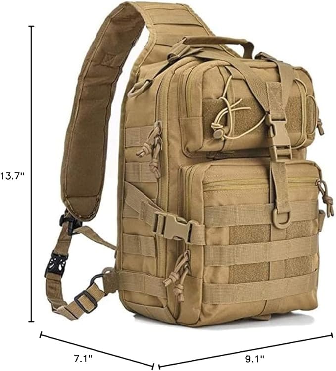 hopopower Tactical Sling Bag Pack Military Rover Shoulder Backpack EDC Assault Range Bag, Water-Resistant