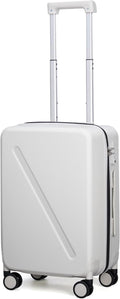 MILADA Carry On Luggage With Wheels 20 inch Carry On Suitcase Travel Luggage With TSA Approved Carry On Luggage Hard Case Luggage Carry On Bag For Women Men Business, Smoke White
