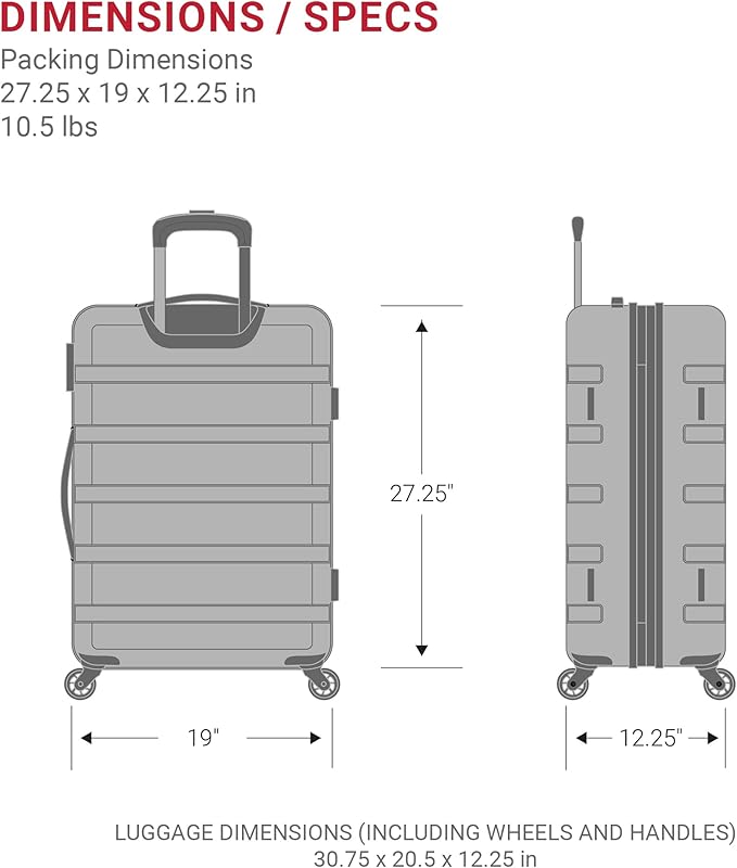 SwissGear 7366 Hardside Expandable Luggage with Spinner Wheels, Green, Checked-Large 27-Inch
