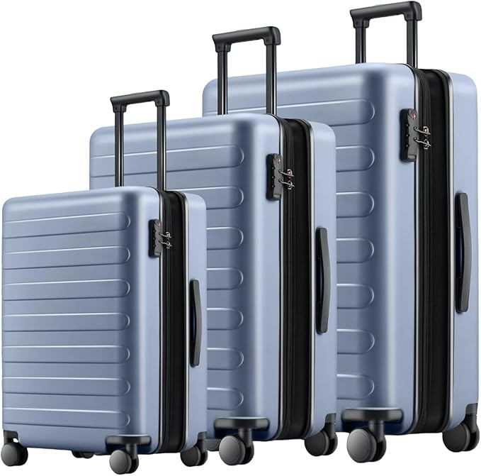 Carry on Luggage 22 X 14 X 9 Airline Approved, 20 Inch Luggage for 3-5 Days Travel, Double Spinner Wheels, 100% Hardshell PC, TSA Lock (00-Shadow (Expandable), Set 3PCS (20-Inch/24-Inch/28-Inch))