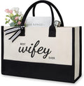 TOPDesign Canvas Tote Bag, Bridal Shower Gifts for Bride, Wedding Bachelorette Bride Gifts Shoulder Bag
