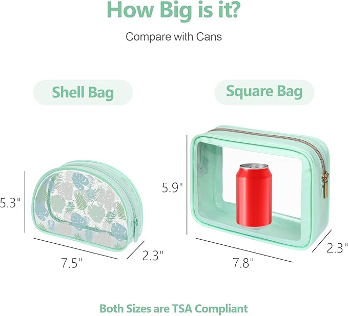 PACKISM TSA Approved Toiletry Bag - Upgrade Color-Edged Clear Makeup Bags, Clear Toiletry Bags For Traveling Fits Various Storage Needs