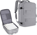 Coowoz Large Travel Backpack For Women Men, Flight Approved, Waterproof Outdoor Sports Rucksack, Casual Daypack, Fit 15.6 Inch Laptop Shoes, Grey