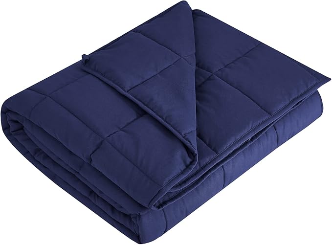 L'AGRATY Weighted Blanket - 40"x60" 7lbs Cooling Breathable Heavy Blanket Microfiber Material with Glass Beads Small Blanket All-season Summer Fall Winter Soft Thick Comfort Blanket