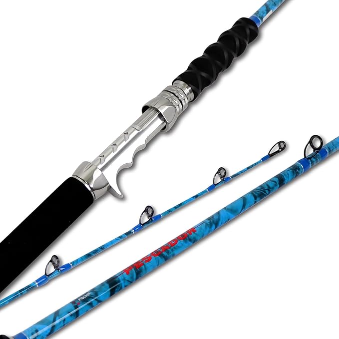 Fiblink 2-Piece Boat Conventional Fishing Rod Portable Spinning/Casting Rod Carbon Fishing Pole