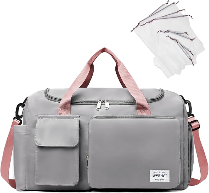 NPBAG Women Travel Duffel, Multi Functional Large Expandable Weekender Carry-on Tote, Gym Workout Overnight Bag, Mommy Hospital Bag for Labor and Delivery