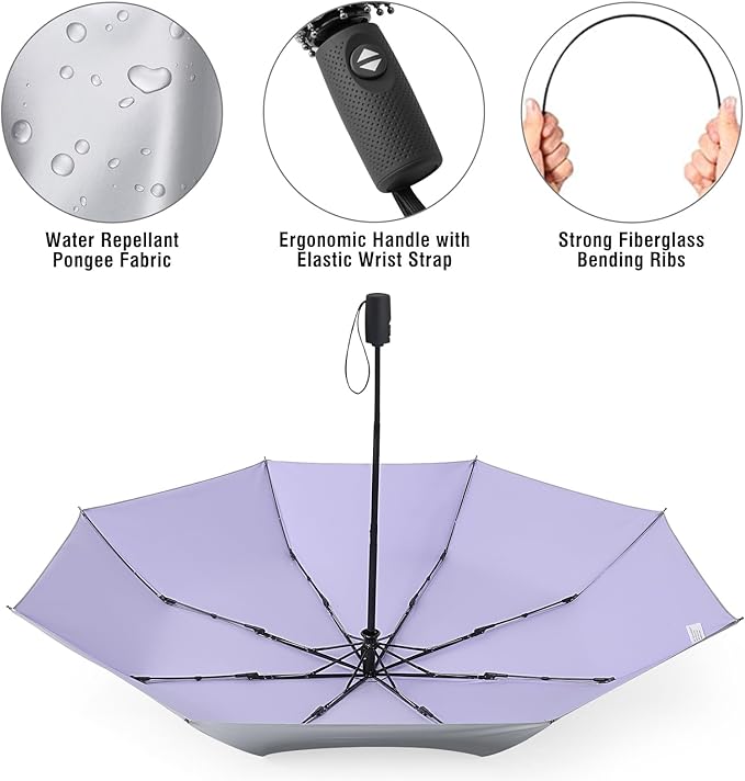 G4Free UPF 50+ UV Protection Large Travel Umbrella 42/46 Inch Auto Open Close Windproof Sun Blocking Umbrella