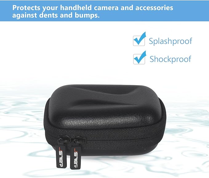 JSVER Mini Carrying Case for GoPro Hero 13/12/11/10/9/8/7/6/5/4/3, DJI Osmo Action, AKASO EK7000 / EK7000 Pro / V50 Pro/Brave 4, Campark ACT74 / ACT76, Dragon Touch Vision 3, YI Lite / 4K+