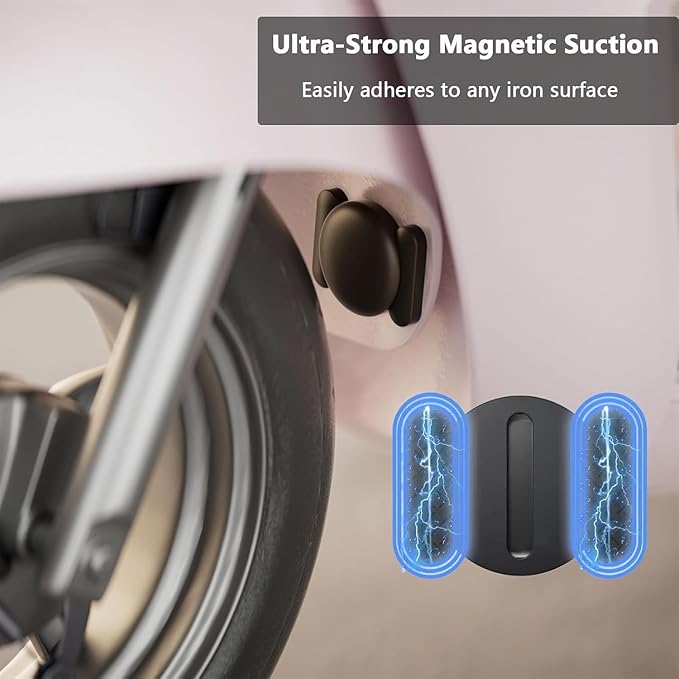 No Subscription Vehicle GPS Tracker,Portable Car GPS Tracker Work with Apple Find My（iOS Only,Mini Magnetic GPS Device Full Coverage Pinpoint Vehicle Location Elderly Children Pets (Black,1PCS)