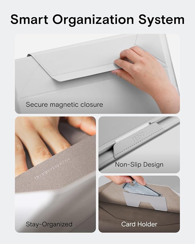 MOFT Laptop Carry Sleeve, 2-in-1 Laptop Bag & Stand for 14" MacBook Air/Pro & Dell/HP/Lenovo/Asus, Stylish Slim Computer Sleeve Bag with Expandable Storage for Computer Accessories, Soothing Mist