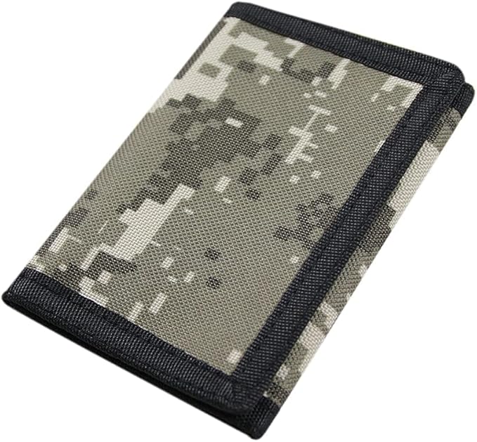 NEICY RFID Blocking Canvas Wallet for Men and Women - Camo Trifold Outdoor Sports Wallets with Magic Sticker for Teen Kids (Mosaic)