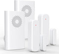 Wireless Door Chime, Door Open Sensor Alarm When Entry Business/Office/Store (500ft Range 51 Ringer Adjustable Volume) Home Alert Bell for Kid/Toddler Safety, 2 Receivers +2 Sensors