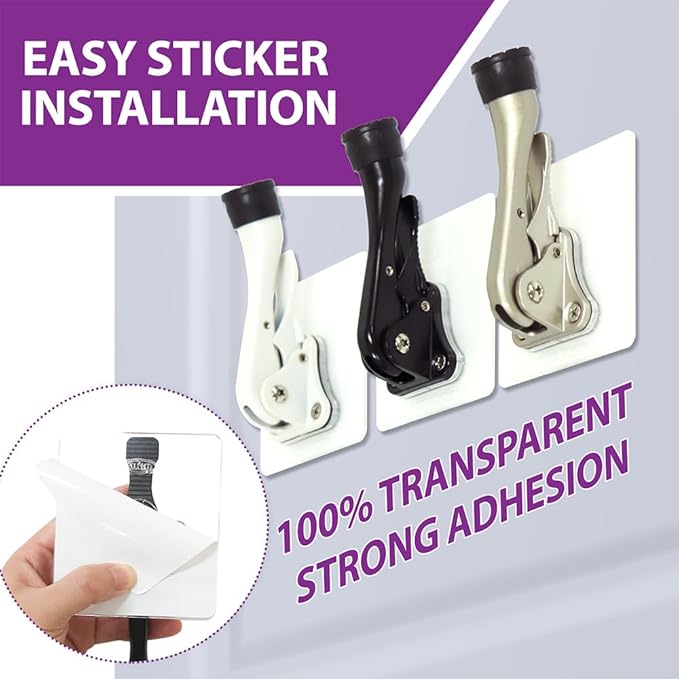 Door Stopper with Adhesive Bracket Stickers, No Drilling or Tools Needed, Available for All Doors, Door Holder, Heavy Door Stop, KickDown Door Stoppers, Bottom of Door by HASHI (Black/Bracket 4pack)
