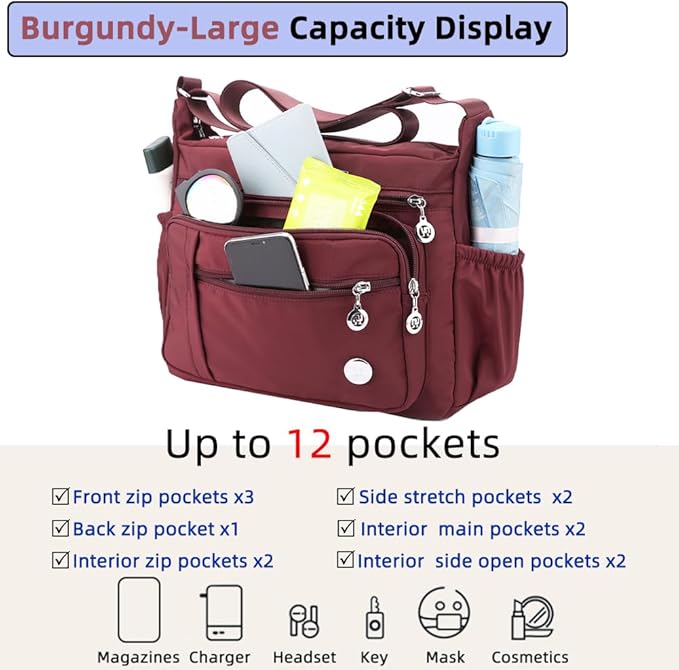 MINTEGRA Women Shoulder Handbag Roomy Multiple Pockets Bag Ladies Crossbody Purse Fashion Tote Top Handle Satchel