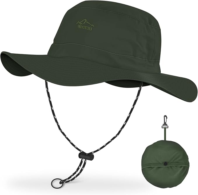BROTOU Foldable Bucket Hats for Women/Men, UPF 50+ Wide Brim Sun Hat, Waterproof Fishing Cap with UV Protection