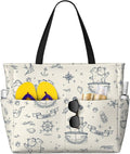 Beach Bag for Women Beach Tote Bag Waterproof Sandproof Large Bags with Zipper Big Capacity for Vacation Travel