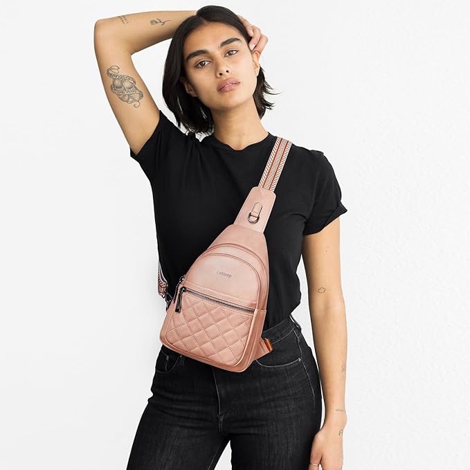 Sling Bag For Women Fanny Pack Crossbody Travel Shoulder Belt Bags Tote Backpack Purse Faux Leather