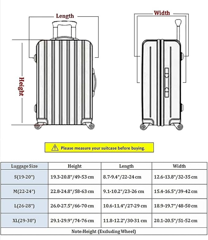 7-Mi Travel Luggage Cover Elastic Sleeve 26"-28" Anti-Scratch Suitcase Protector Cover Size L, Bohemia