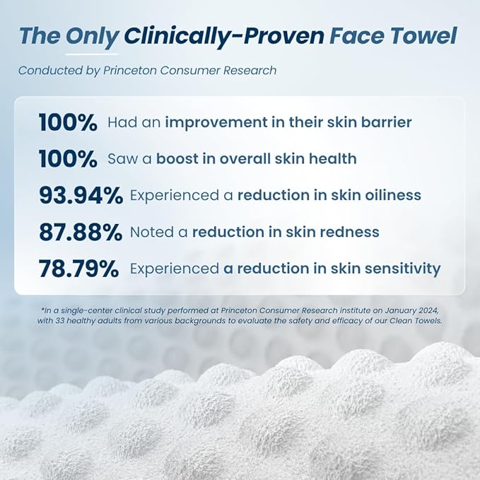 Clean Skin Club Clean Towels XL® Supreme, 100% USDA Biobased Face Towel, Disposable Face Towelette, Eczema Association Accepted, Makeup Remover Dry Wipes, Ultra Soft, 1 Pack, 50 Ct
