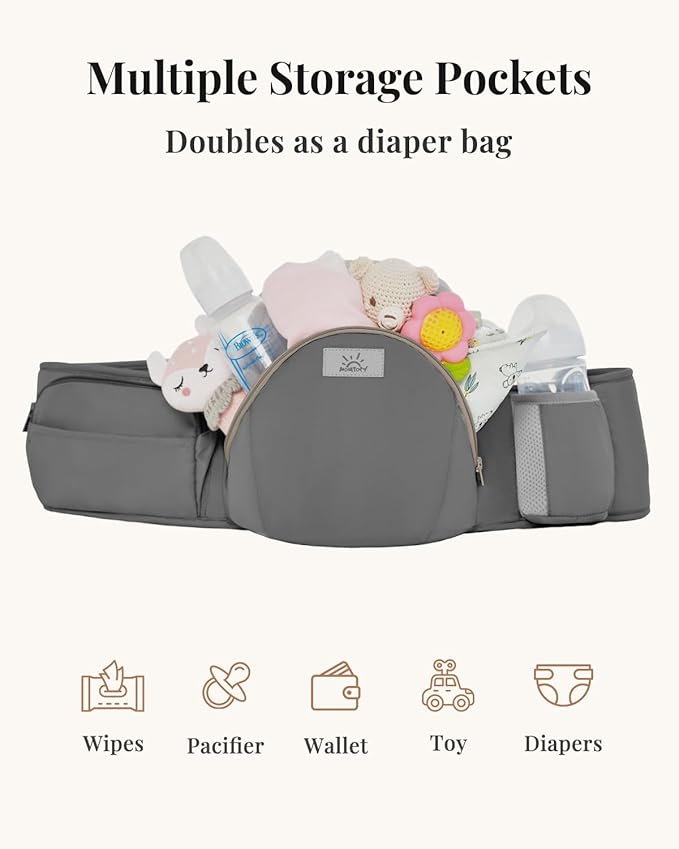 MOMTORY Carryall™ Pro Baby Carrier, Safety-Certified 6-in-1 Baby Carrier Newborn to Toddler, Detachable Baby Holder Carrier with Hip Seat, Ergonomic Cozy Baby Front and Back Carrier for 7-50lbs