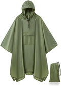 salamra Hooded Rain Poncho Waterproof Raincoat Jacket for Men/Women/Adults with Pocket