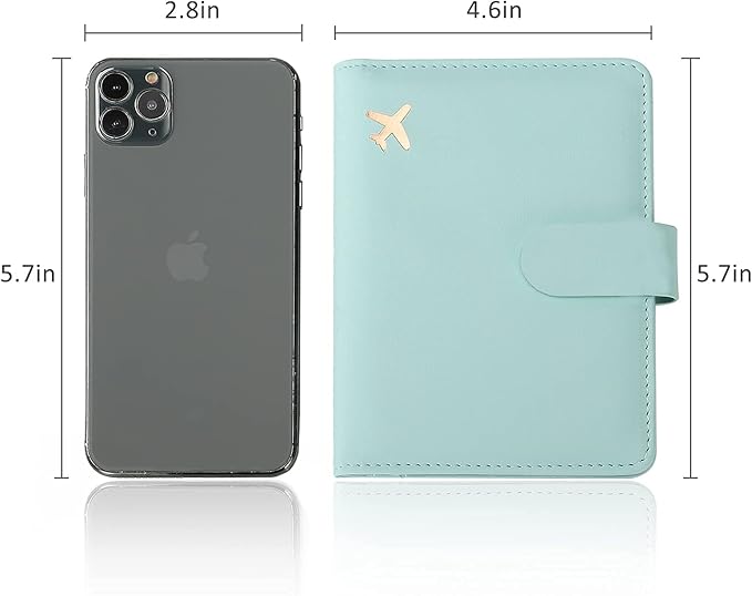 Melsbrinna Rfid Passport Holder for Travel women/Men, Cute Passport Wallet Rfid Blocking Card Slots, Rfid Passport Cover/CaseTravel Wallet, Passport Book Holder (1, Green1)