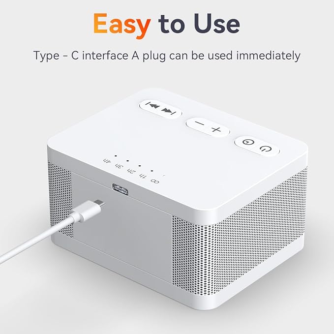 Sound Machine White Noise Machine with 30 Soothing Sounds 36 Levels Volume 5 Timers and Memory Function Effectively Blocks Noise Ideal Sleep Machine for Baby Kids Adults… (White)