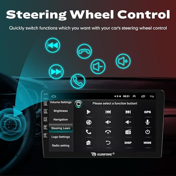 Kunfine Car CarPlay Android Auto Navigation Stereo GPS Radio Reverse Camera Display 9" IPS Touchscreen Headunit Tablet Pad Media Player for Subaru Forester 2007-2013, if Applicable Quad Core 2G+32G