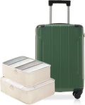 Merax Carry on Luggage Set, 20 Inch Hardshell ABS Suitcase with Spinner Wheels, Built-in TSA Lock & 2 Packing Cubes Airline Approved for Business Weekend Travel