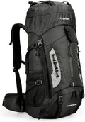 King'sGuard 60L Hiking Backpack Lightweight Camping Backpack with Rain Cover Large Waterproof Packable Outdoor Trekking Travel Backpack for Men Women (Black)