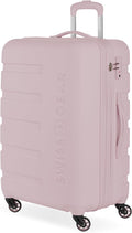 SwissGear 7366 Hardside Expandable Luggage with Spinner Wheels, Pink, Checked-Medium 23-Inch
