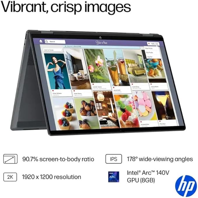 HP OmniBook X Flip 16 2-in-1 Laptop: 16" FHD+ Touchscreen, Intel Core Ultra 7, 16GB RAM, 1TB SSD, w/Pen & Lifetime Office - Copilot+ AI PC, Windows 11 Pro