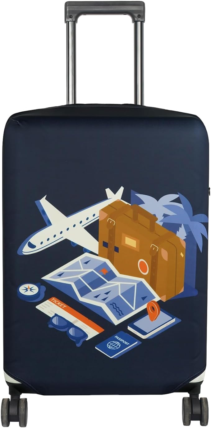 HYPER VENTURE Washable Luggage Cover - Fashion Suitcase Protector Fits 31-32 Inch Luggage (Journey, XL)