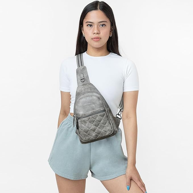 Sling Bag For Women Fanny Pack Crossbody Travel Shoulder Belt Bags Tote Backpack Purse Faux Leather