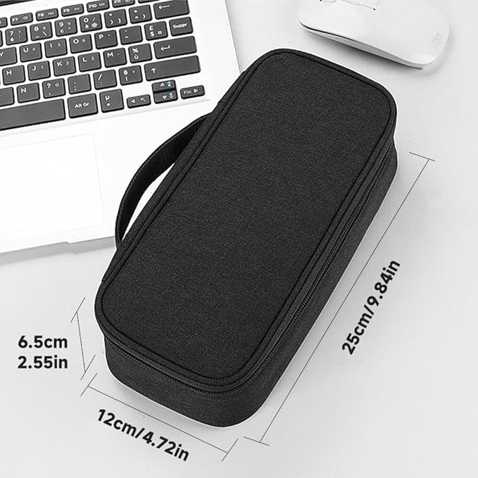 Teskyer Electronics Organizer Travel Case, Waterproof Portable Tech Accessories Pouch with Organized Compartments for Cables, Phone, Chargers, Earphone, Black