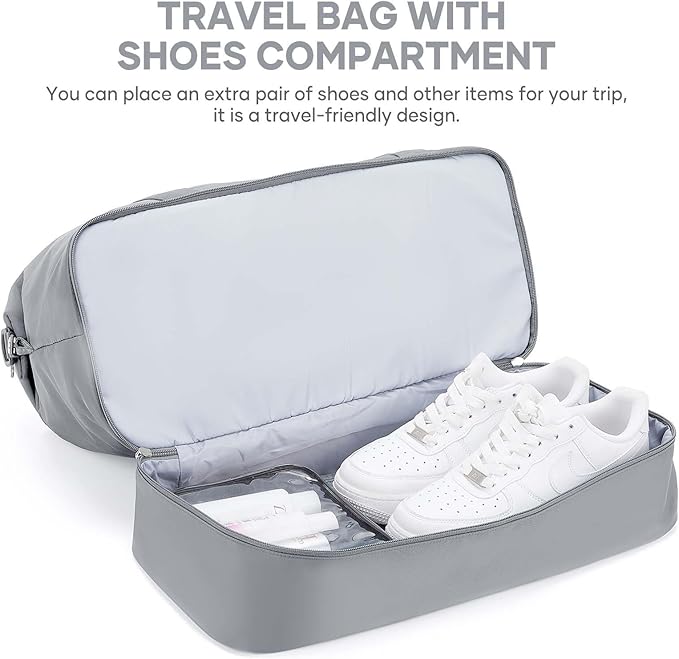 Travel Duffel Bag, Sports Tote Gym Bag, Shoulder Weekender Overnight Bag for Women