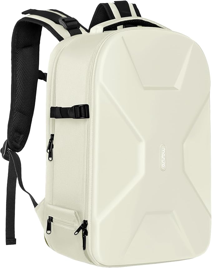 MOSISO Camera Backpack, DSLR/SLR/Mirrorless Photography Camera Bag 15-16 inch Waterproof Hardshell Case with Tripod Holder&Laptop Compartment Compatible with Canon/Nikon/Sony, Beige