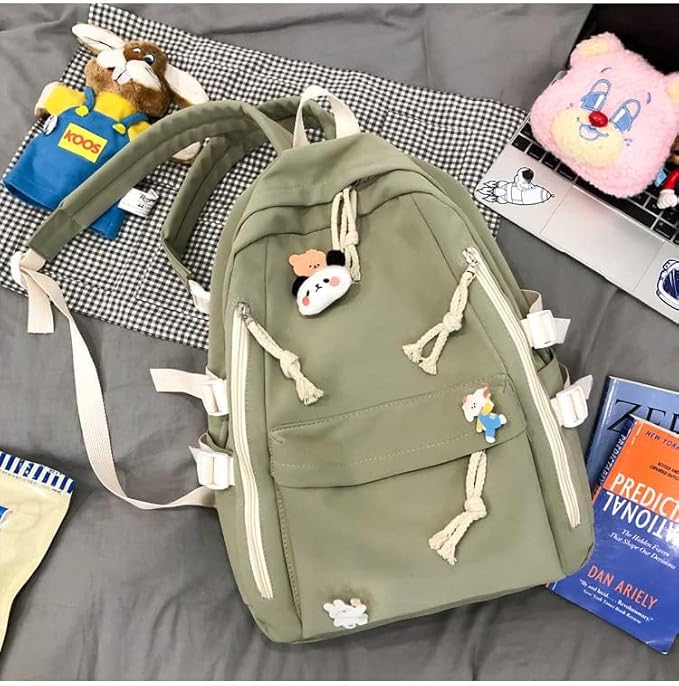 DUSLANG Laptop Backpack For Women Men Travel Daypack, Green